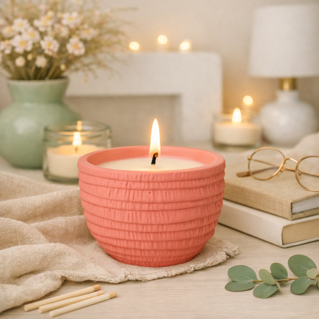 Soy Candle in Textured Pot