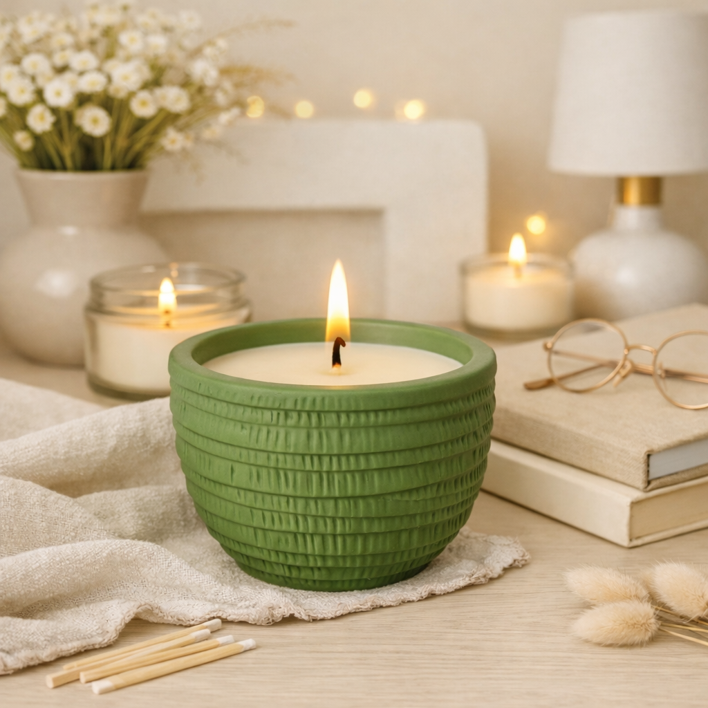 Soy Candle in Textured Pot