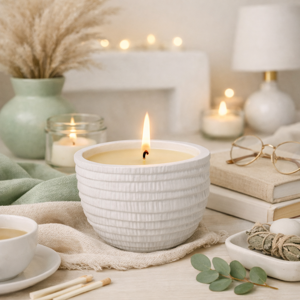 Soy Candle in Textured Pot