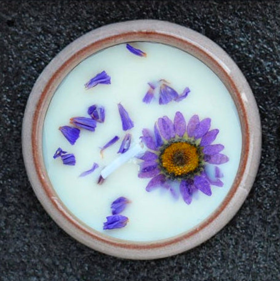 Decorative Candle With Dried Flowers