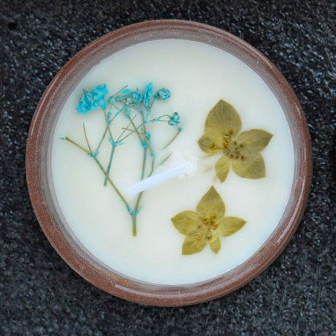 Decorative Candle With Dried Flowers