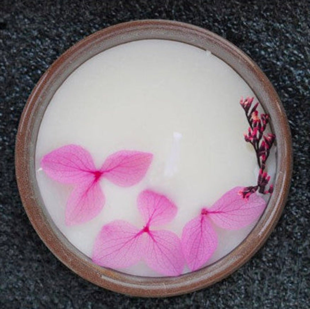 Decorative Candle With Dried Flowers