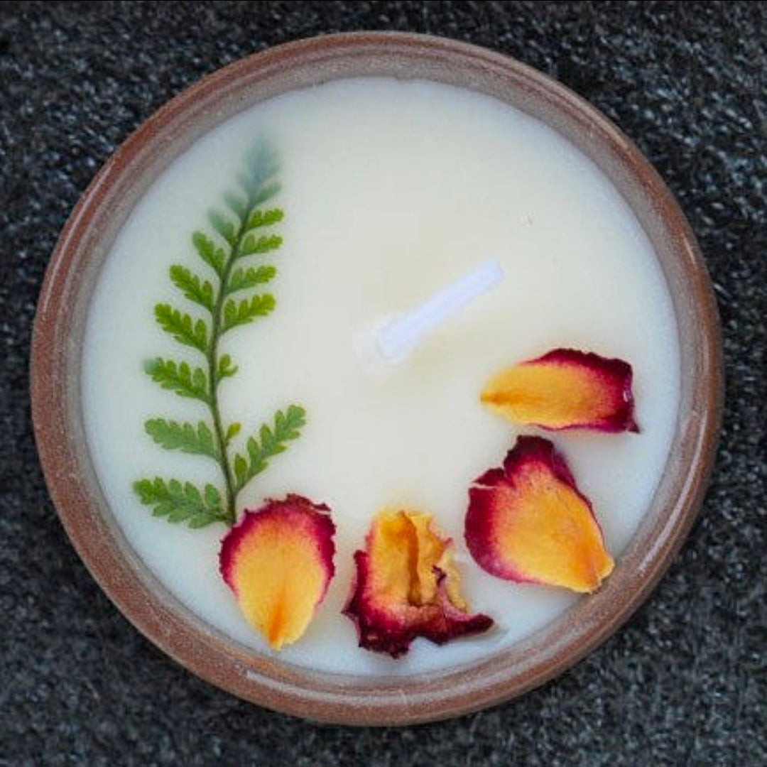 Decorative Candle With Dried Flowers