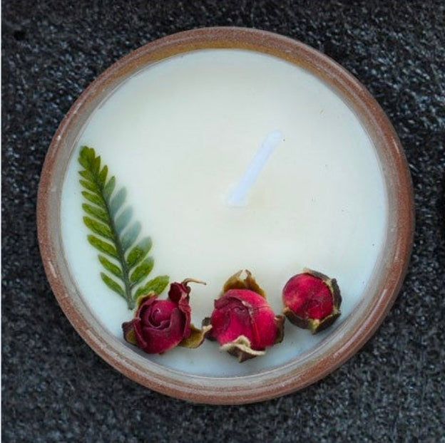 Decorative Candle With Dried Flowers