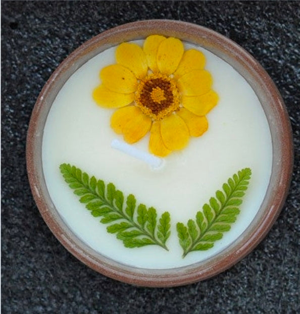 Decorative Candle With Dried Flowers