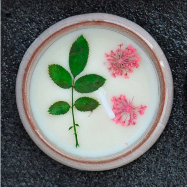 Decorative Candle With Dried Flowers
