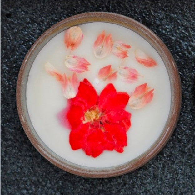 Decorative Candle With Dried Flowers