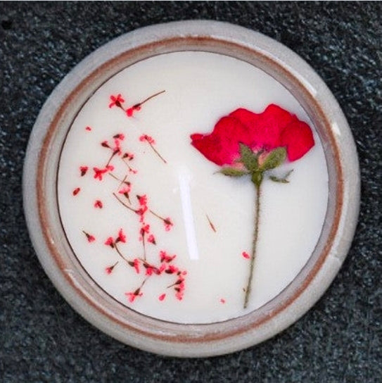 Decorative Candle With Dried Flowers