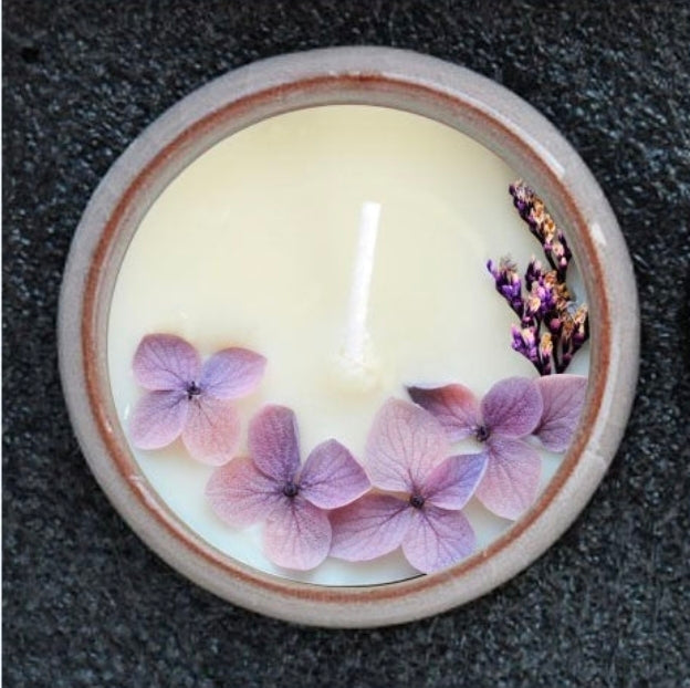 Decorative Candle With Dried Flowers