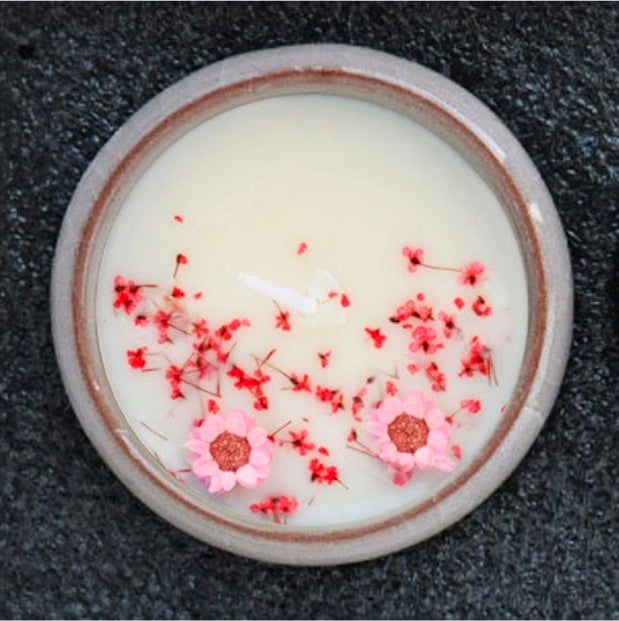 Decorative Candle With Dried Flowers