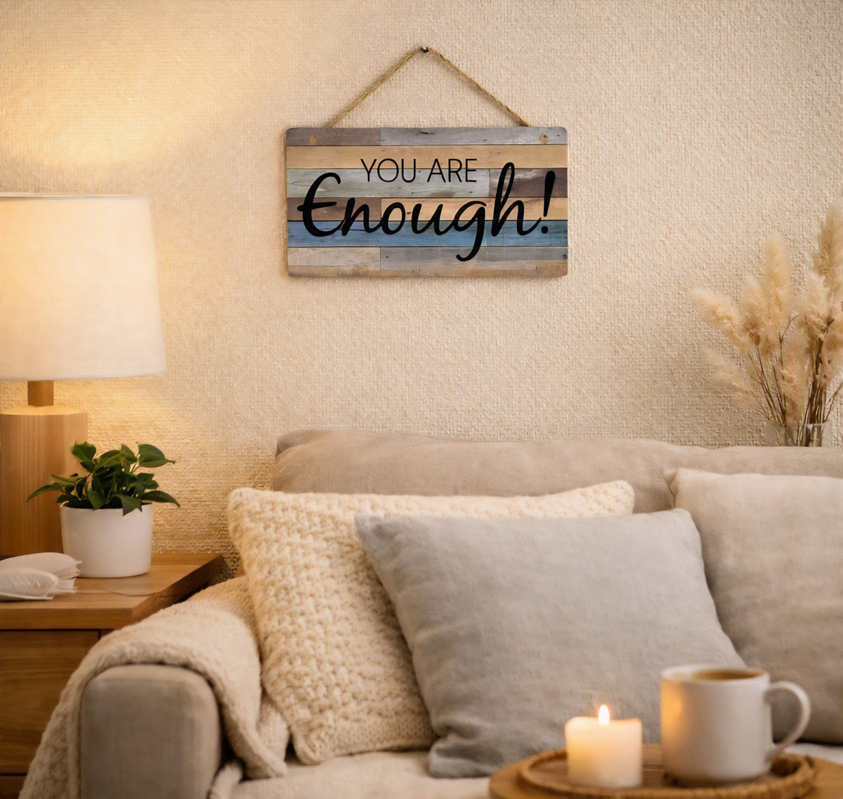 You Are Enough Rustic Wood Wall Sign