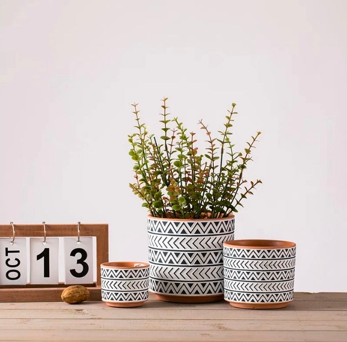 Patterned Ceramic Planters