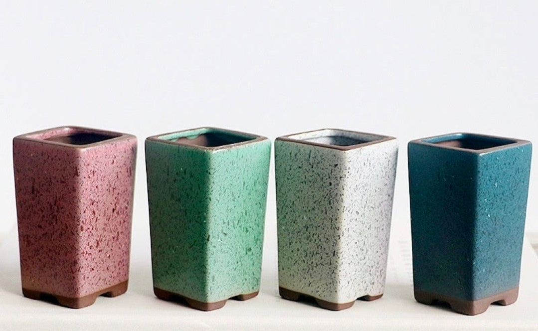 Mini Glazed Ceramic Bonsai Pots