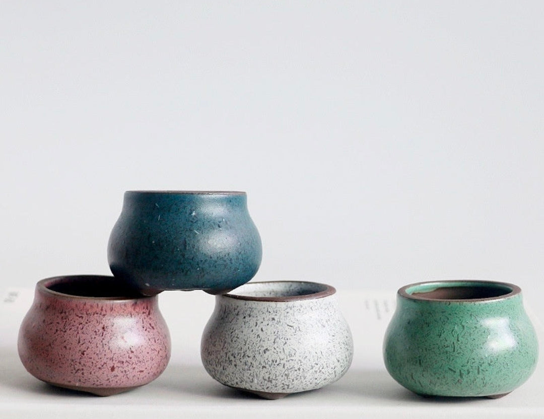 Mini Glazed Ceramic Bonsai Pots
